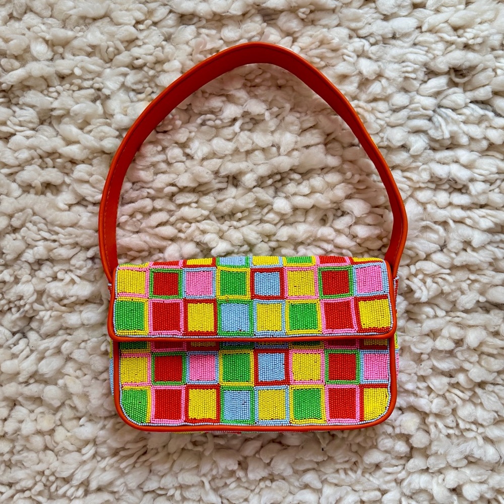 STAUD Beaded Tommy Bag in Geometric Pattern